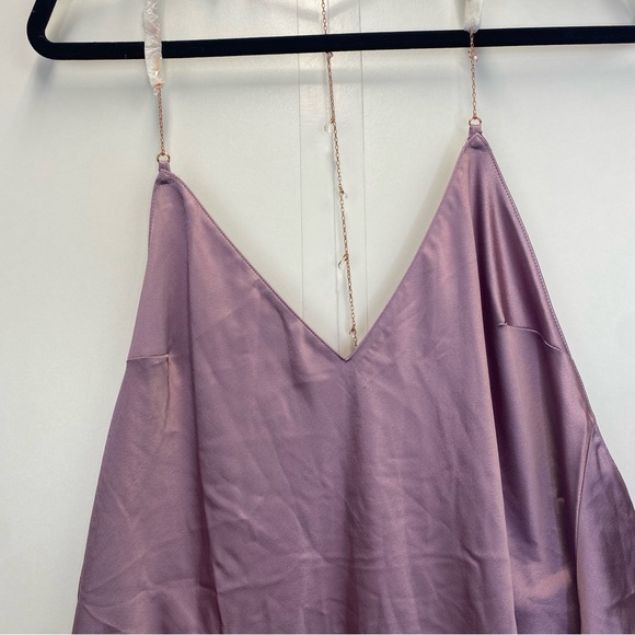 Victoria Secret Light Purple Tank Slip Dress with Jewel Rose Gold Chain Straps - Picture 2 of 9